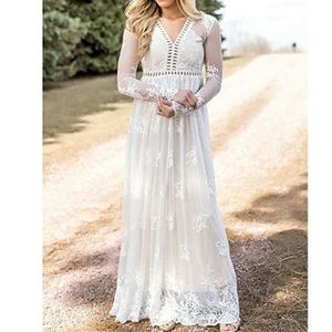 White Lace Maxi/Maternity Dresd